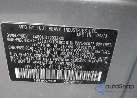 2014 Subaru Forester 2.5I Limited z USA, uszkodzony, nr VIN JF2SJAHC4EH428898